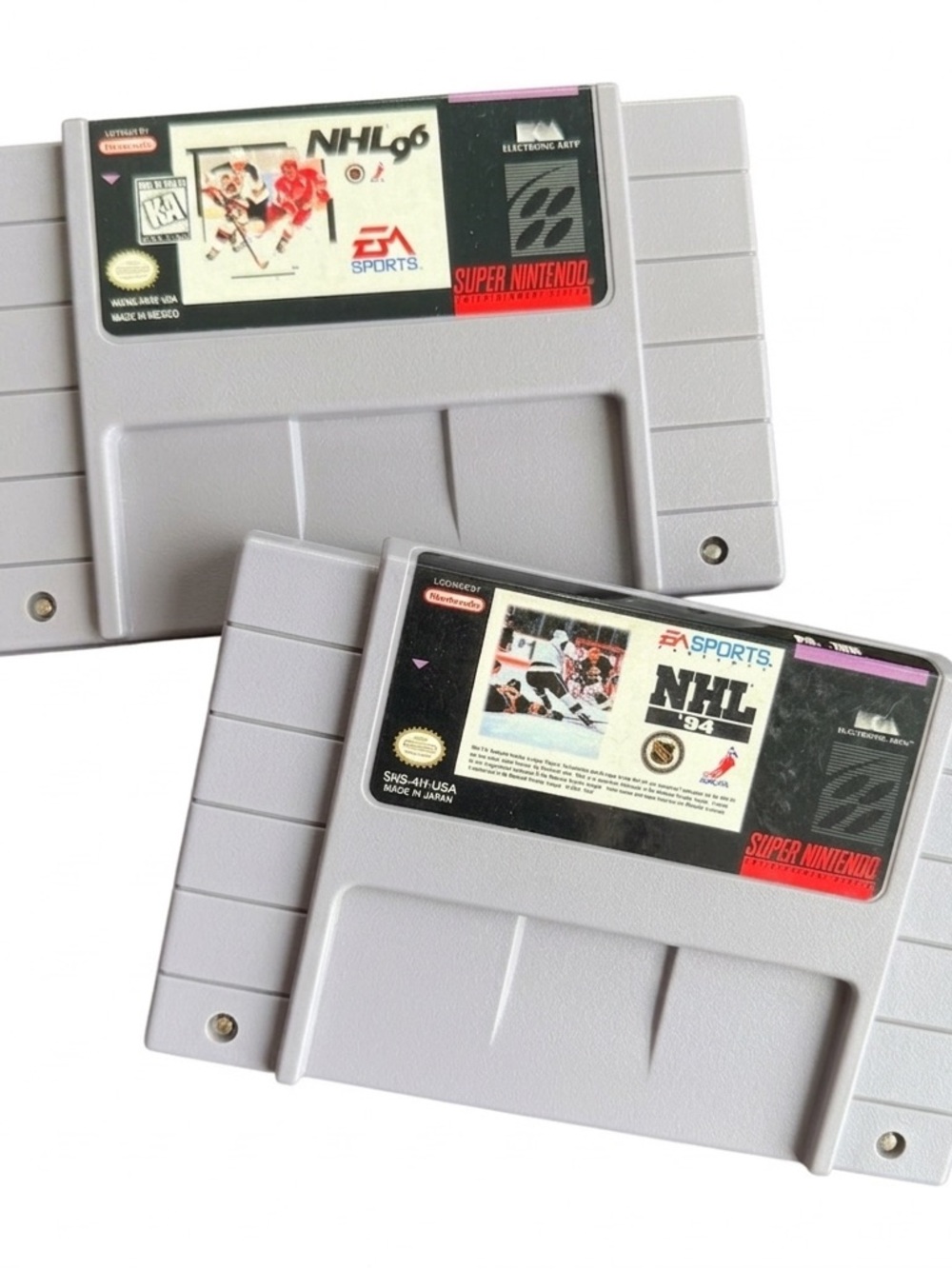Super Nintendo SNES NHL 94 & NHL 96 Video Games Bundle